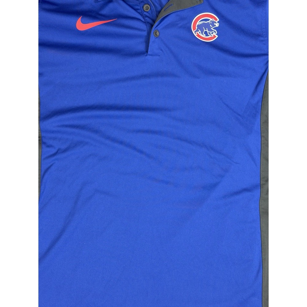 Nike Dri-FIT Chicago Cubs Mens Medium Blue Polo Shirt MLB Short Sleeve - Picture 10 of 10